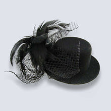 Load image into Gallery viewer, Mini Black Top Hat Ladies Halloween Fancy Dress Costume Accessory Clip On