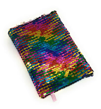 Load image into Gallery viewer, Small A6 Reversible Sequin Notebook Notepad Diary Book Childrens Girls Kids