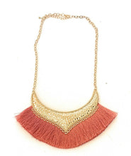 Load image into Gallery viewer, Girls Woman's Gold Tone Statement Tassel Bib Fashion Necklace Chain Gift UK