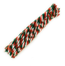 Load image into Gallery viewer, 100 Chenille Craft Stems Tinsel Pipe Cleaners CHRISTMAS Mix Colours Stripes UK