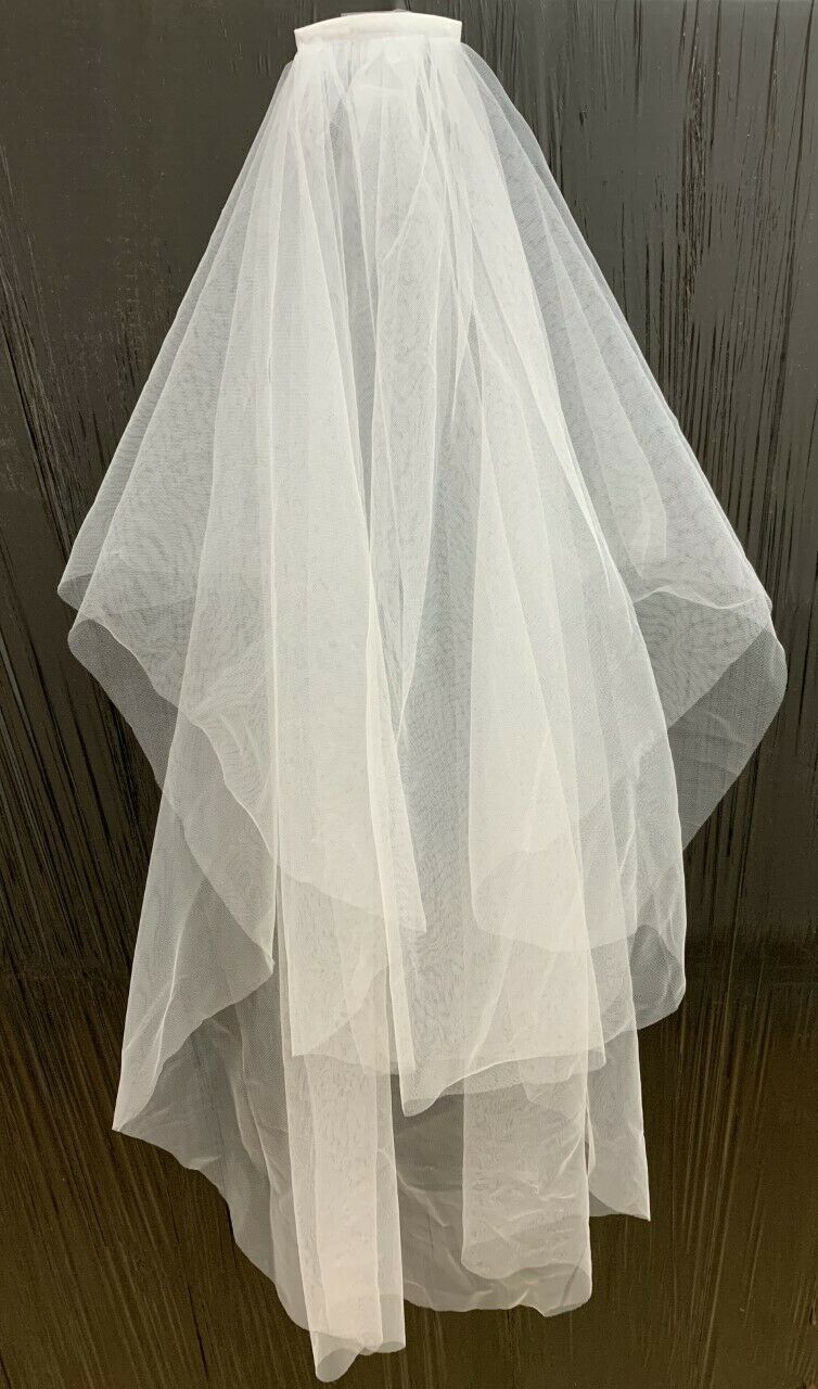 White Bridal Lace Veil on Comb Bride to Be Hen Night Bachelorette Wedding Party