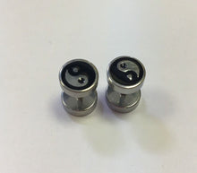 Load image into Gallery viewer, Pair Men's Women's Stainless Steel Silver Black Ying Yang Screw Plug Earrings