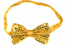 Load image into Gallery viewer, Sequin Satin Shiny Bow Tie Dickie Show Sparkly Fancy Dress Magic Mens Boys