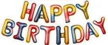 Load image into Gallery viewer, Reusable 16" Happy Birthday Banner Foil Balloon Bunting Self Inflating Balloons