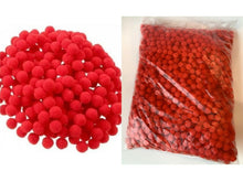 Load image into Gallery viewer, 2000 15mm High Quality Small Red Pom Poms Pack Ideal School Xmas Craft Reindeer