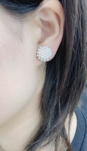 Load image into Gallery viewer, Gold Tone Non-Pierced Pearl Half Ball Stud Clip On Earrings Cushion Comfy Studs