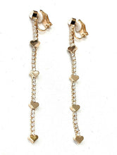 Load image into Gallery viewer, High Quality Zircon Crystal Heart Drop Long Dangle Liquid Clip On Party Earrings