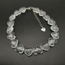 Load image into Gallery viewer, Girls Clear Acrylic Love Heart Bead Chunky Statement Beaded Necklace Choker UK