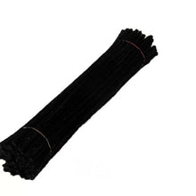 Load image into Gallery viewer, 100 Chenille Craft Stems Tinsel Pipe Cleaners CHRISTMAS Mix Colours Stripes UK