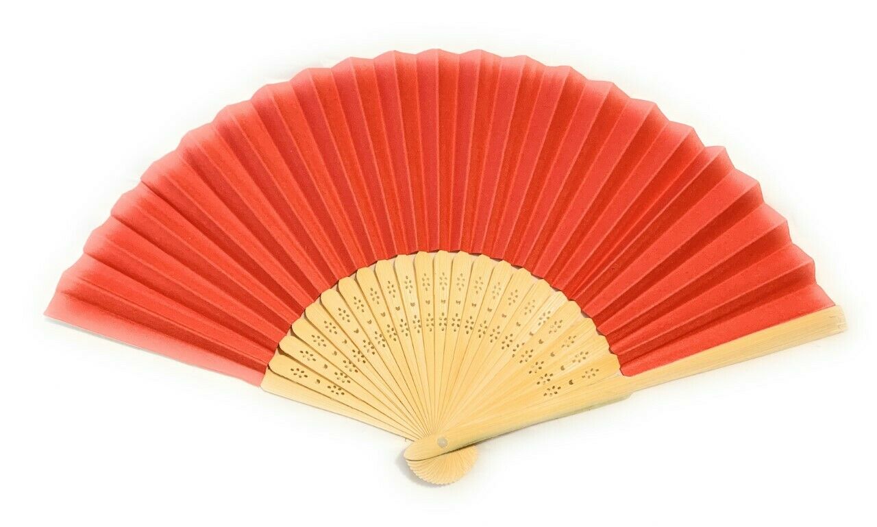 Chinese Spanish Plain Paper Wooden Folding Fan to Decorate Craft Party Gift Fans
