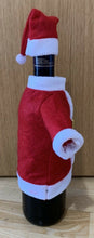 Load image into Gallery viewer, Red Christmas Santa Dress Hat Outfit as Wine Bottle Cover - Fits Barbie Dolls