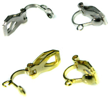 Load image into Gallery viewer, 10 x (5 PAIRS) CLIP ON Earrings w LOOP DIY Findings Jewellery Making Copper