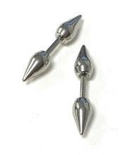 Load image into Gallery viewer, PAIR Stainless Steel Fake Cheater Mens Ear Plugs Earrings Studs Stretcher Spikes