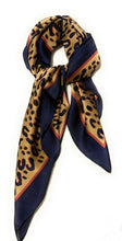Load image into Gallery viewer, Big Square Leopard Animal Print Head Bandana Neck Thin Faux Silk Scarf 70cmx70cm