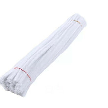 Load image into Gallery viewer, 100 Chenille Craft Stems Tinsel Pipe Cleaners CHRISTMAS Mix Colours Stripes UK