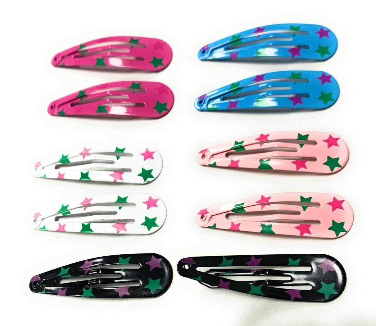 Set Pack Kids Girls Bendies Sleepies Hair Snap Clip Slides - Novelty Design Gift
