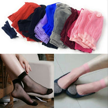 Load image into Gallery viewer, 10 x Pairs Ladies Sheer Ankle High Trouser Pop Trainer Socks UK 3-7 Gift Set