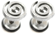 Load image into Gallery viewer, Spiral Stainless Steel Stud Earring Body Jewellery Fake Stretcher Mens Gothic