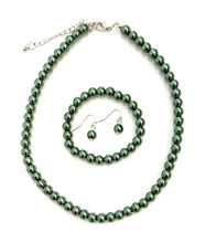 Load image into Gallery viewer, CLASSIC FAUX PEARL NECKLACE EARRINGS &amp; BRACELET JEWELLERY SET VINTAGE