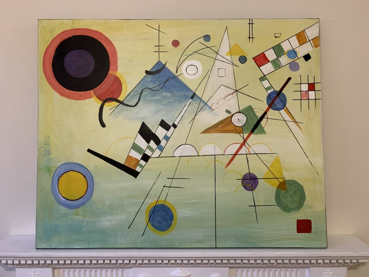 Large Wassily Kandinsky Repro Oil Painting Canvas Art Abstract Composition 8 UK