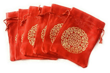 Load image into Gallery viewer, 6 x Chinese Red Jewellery Drawstring Bag Wedding Favour Pouches Gift Bags Set UK