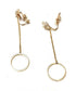 High Quality Gold Zircon Crystal Flower Hoop Drop Long Dangle Clip On Earrings