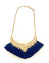 Load image into Gallery viewer, Girls Woman's Gold Tone Statement Tassel Bib Fashion Necklace Chain Gift UK