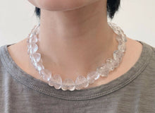 Load image into Gallery viewer, Girls Clear Acrylic Love Heart Bead Chunky Statement Beaded Necklace Choker UK