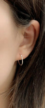 Load image into Gallery viewer, Small 925 Sterling Silver Hoop Sleeper Earrings 8mm 14mm Cartilage Hoops Ring UK