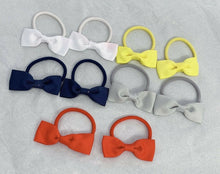 Load image into Gallery viewer, 10 Girls Hair Bow Bobble Elastic Bobbles Set - Primary School Colours - Gift