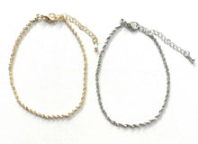 Load image into Gallery viewer, Classic Adjustable Twisted Anklet Foot Chain Ankle Bracelet - Silver or Gold