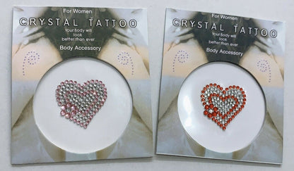 Body Crystal Sticker Face Arm Body Jewels Temporary Tattoo Heart Flower Glit UK