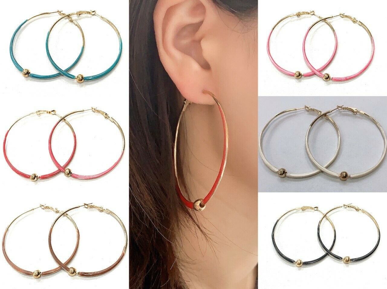 Large Funky Girls' Women's Hoop Fashion Earrings - Party Hoops Gift