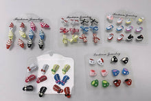 Load image into Gallery viewer, 6 PAIRS GIRLS EARRINGS STUDS SET GIFT KIDS CHILDREN SHOES COMBS ICE-CREAM MUGS