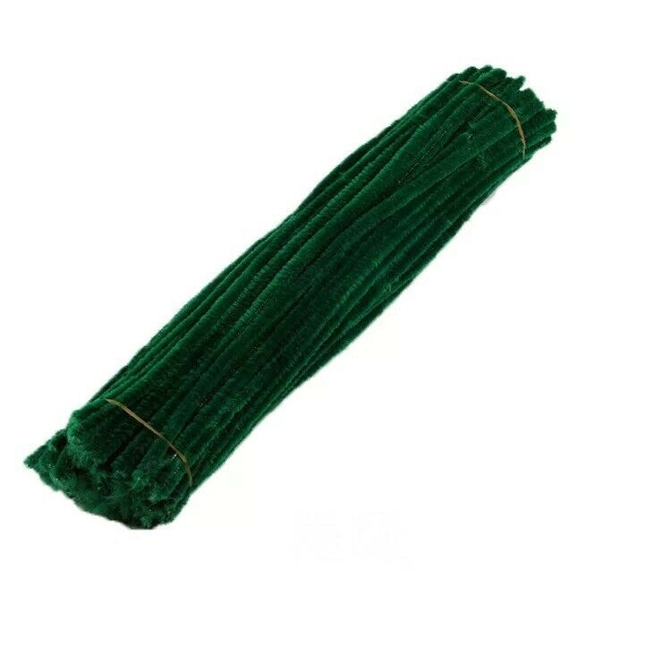 100 Chenille Craft Stems Tinsel Pipe Cleaners CHRISTMAS Mix Colours Stripes UK
