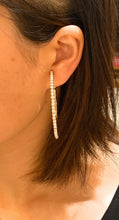 Load image into Gallery viewer, 5.5cm Gold CLIP ON Fake Pierce-Look DIAMANTE crystal Hoops Comfy HOOP EARRINGS