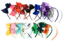 Load image into Gallery viewer, Girls Kids Large Hair Bow Headband Alice Band Ribbon Bands School Wedding Party