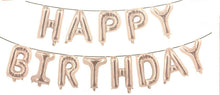 Load image into Gallery viewer, Reusable 16" Happy Birthday Banner Foil Balloon Bunting Self Inflating Balloons