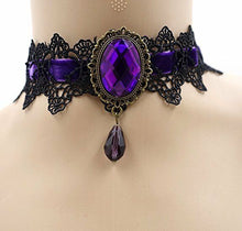 Load image into Gallery viewer, Gothic Black Lace Necklace Collar Choker Halloween Retro Vintage Chain Vampire