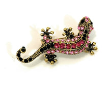 Load image into Gallery viewer, Diamante Crystal Rhinestone Faux Pearl Brooch Pin Animal Rose Jewelry Xmas Gift