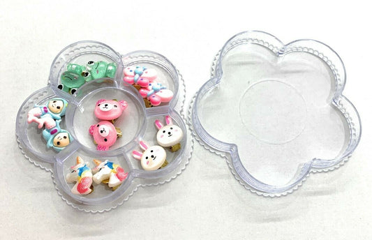 Cute Kids Earrings Studs Gift Set - Clip On or 925 Silver Post - Unicorn Mermaid