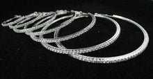 Load image into Gallery viewer, Women Plated Diamante Crystal Rhinestone Big Hoop CZ Earring Jewelry Earrings