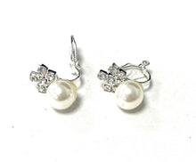Load image into Gallery viewer, Silver Tone Diamante Crystal Clips Clip On Earrings Studs Bridal Non Pierced UK