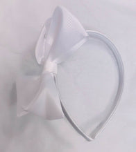Load image into Gallery viewer, Girls Kids Large Hair Bow Headband Alice Band Ribbon Bands School Wedding Party
