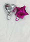 Small 4" Kids Handheld Foil balloon Stick Birthday Party Decoration Star Heart