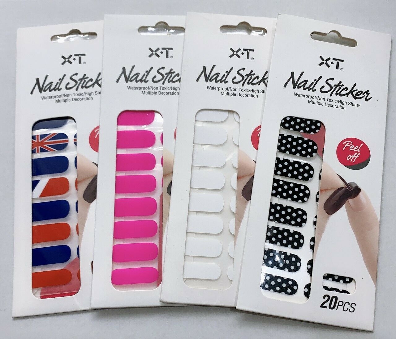 Waterproof Nail Art Sticker Pack 20 Stickers Transfers Foil Wraps with Nail File