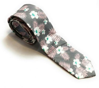 High Quality Luxury 100% Cotton Men's Floral Flowers Party Tie - Summer Blooms