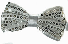 Load image into Gallery viewer, Classic SATIN SEQUIN Dickie Bow Tie Fancy Dress Party Pretied Wrap Around