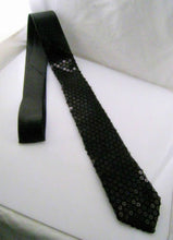 Load image into Gallery viewer, Sequin SATIN SEQUINNED Party Plain 2" Skinny Neck Tie Fancy Dress Magic Show