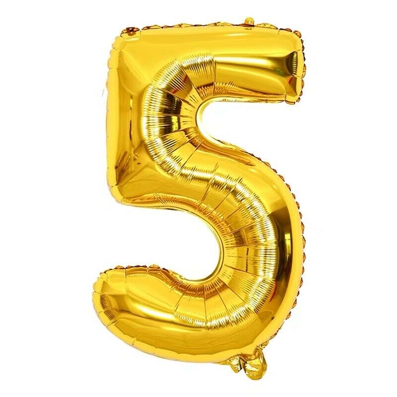 Reusable 16" Birthday Party Gold Number Foil Balloon Self Inflating Air Baloon